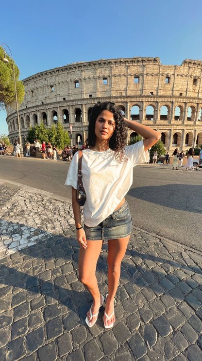 Carbonara shoulder drop T-shirt